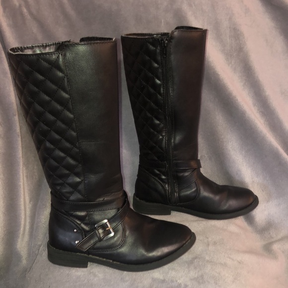 Girl's SO (99042) Carrie Black Tall Riding Boots / Size 1 Med - Picture 2 of 9